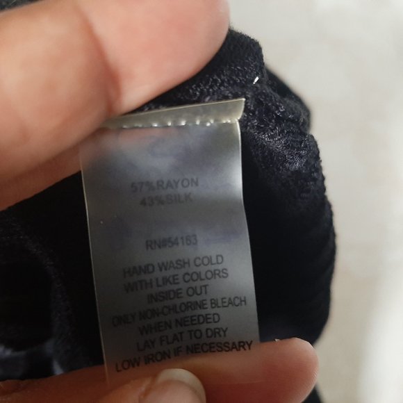 Black Calvin Klein XS Cardigan Silk/Rayon - Picture 3 of 5